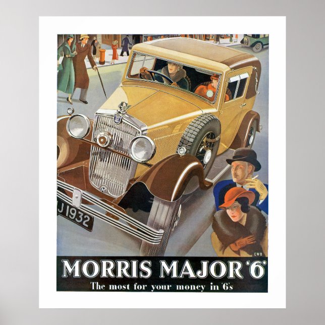 Morris Major '6' Automobile Ad Poster (Front)