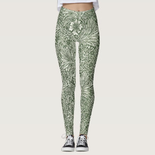 Morris Marigold Vintage 1875 Green Floral Flower Leggings