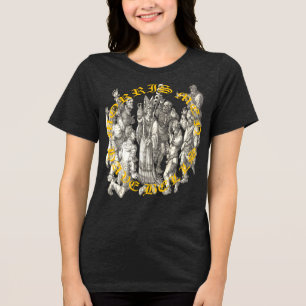 Morris Men Have Bells Medieval Art Ancient Text Tri-Blend Shirt