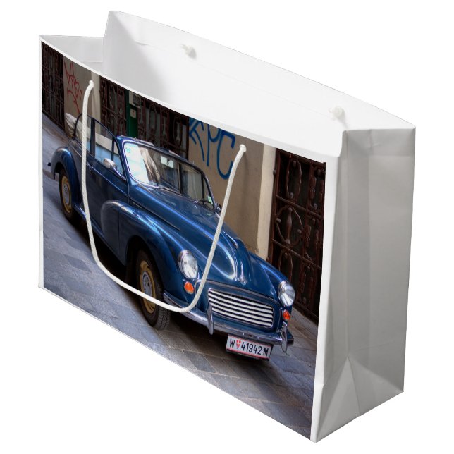 Morris Minor Convertible Tourer Large Gift Bag (Front Angled)