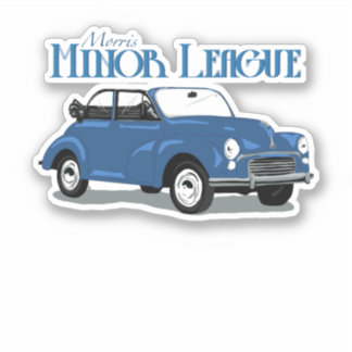 Morris Minor - Minor League - classic car sticker 
