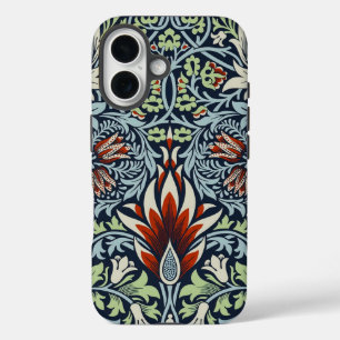 Morris Navy Blue Snakeshead Floral Wallpaper iPhone 16 Case