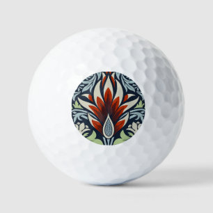 Morris Navy Blue Snakeshead Floral Wallpaper Golf Balls