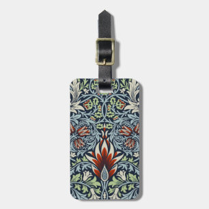 Morris Navy Blue Snakeshead Floral Wallpaper Luggage Tag