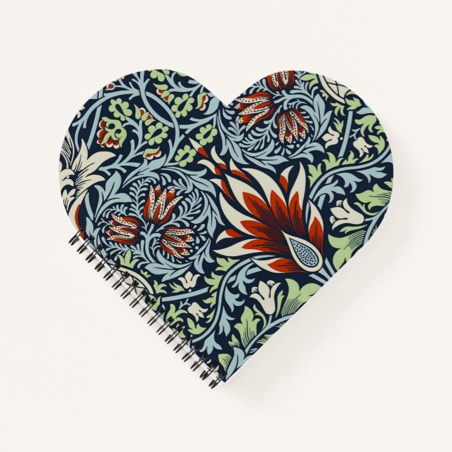 Morris Navy Blue Snakeshead Floral Wallpaper Notebook (Front)