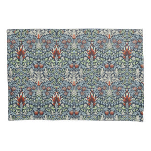 Morris Navy Blue Snakeshead Floral Wallpaper Pillowcase