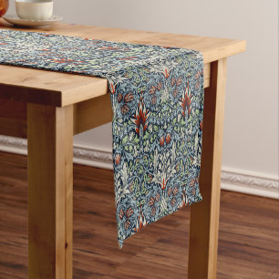 Morris Navy Blue Snakeshead Floral Wallpaper Short Table Runner