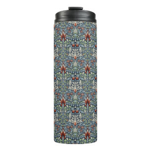 Morris Navy Blue Snakeshead Floral Wallpaper Thermal Tumbler