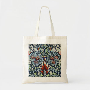 Morris Navy Blue Snakeshead Floral Wallpaper Tote Bag