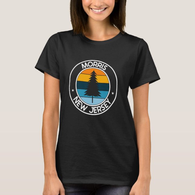 Morris New Jersey NJ USA City Pride Retro Sunset T-Shirt (Front)