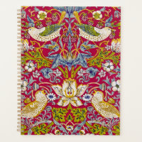 Morris Red Background Strawberry Thief Pattern