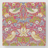 Morris Red Background Strawberry Thief Pattern
