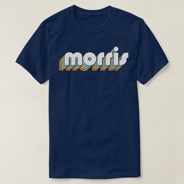 Morris Retro Rainbow Typography Faded Style T-Shirt (Design Front)