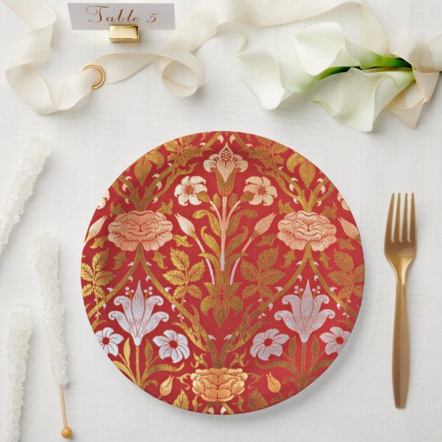 Morris - Rose and Lily Paper Plate (Wedding)