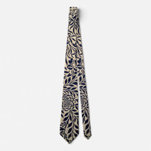 Morris - Spray, vintage design in Beige and Navy Tie