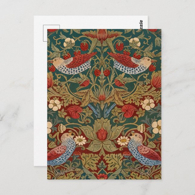 Morris - Strawberry Thief  #2 Floral Pattern  Postcard (Front/Back)