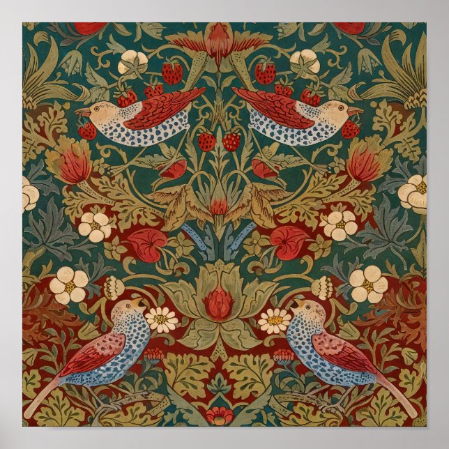 Morris - Strawberry Thief  #2 Floral Pattern  Poster (Front)