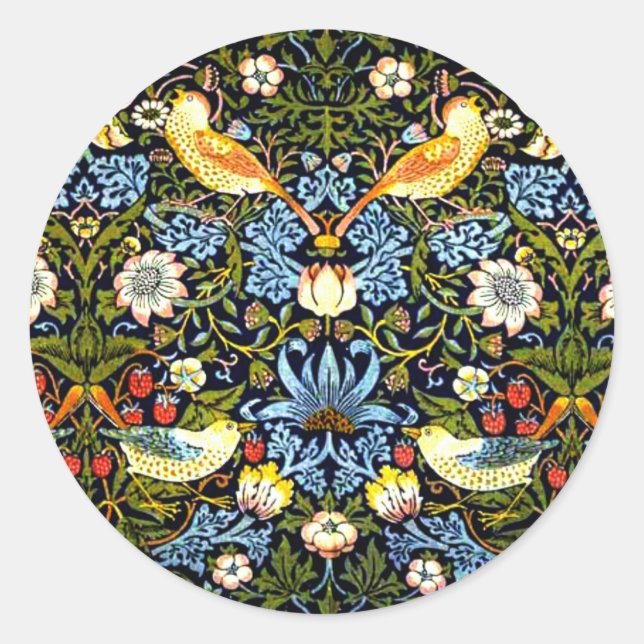 Morris - Strawberry Thief, Classic Round Sticker (Front)