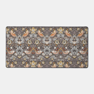 Morris Strawberry Thief Floral Pattern Earth Tones Desk Mat