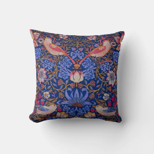 Morris Strawberry Thief Lavender Purple Rose Art Cushion