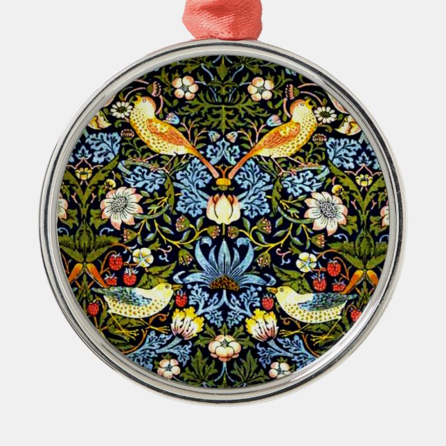 Morris - Strawberry Thief Metal Ornament (Front)