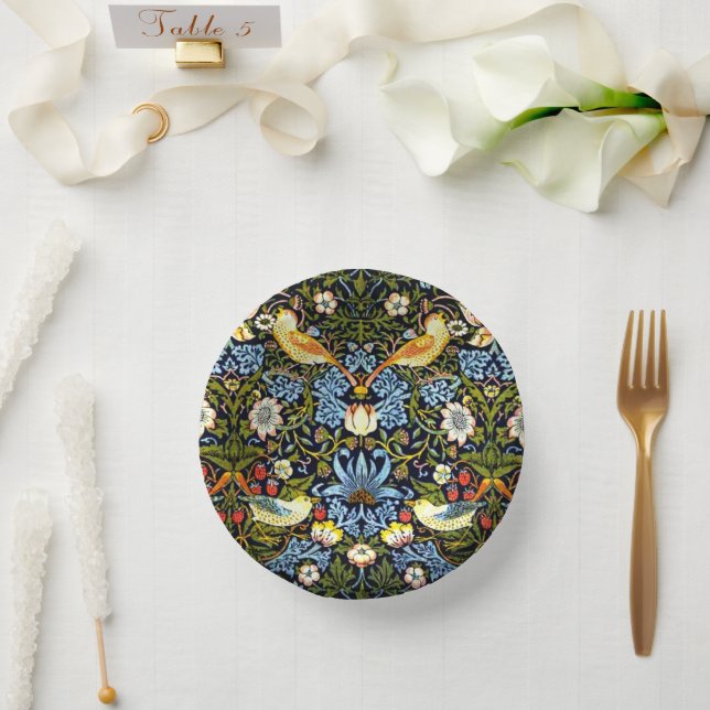 Morris - Strawberry Thief Paper Plate (Wedding)