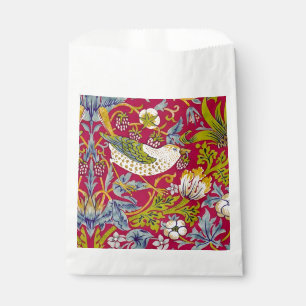 Morris Strawberry Thief Raspberry Red Lime Floral Favour Bag