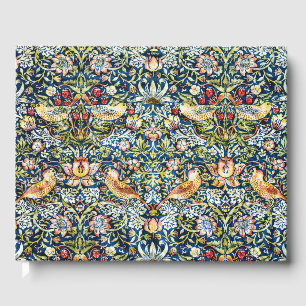 Morris Strawberry Thief Yellow Ivory Slate Blue Guest Book