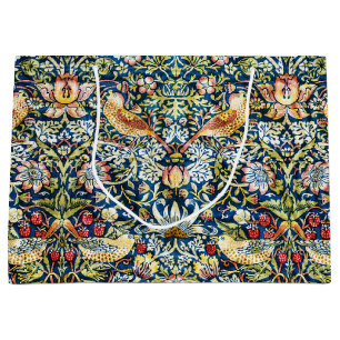 Morris Strawberry Thief Yellow Ivory Slate Blue Large Gift Bag