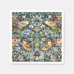 Morris Strawberry Thief Yellow Ivory Slate Blue Napkin