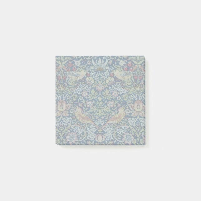 Morris Strawberry Thief Yellow Ivory Slate Blue Post-it Notes (Front)