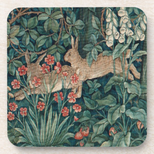 Morris Tapestry Forest Rabbits Beverage Coaster