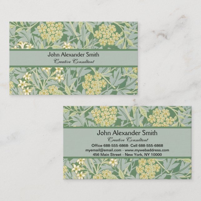 Morris Vine & Jasmine Garden Flower Classic Business Card (Front/Back)