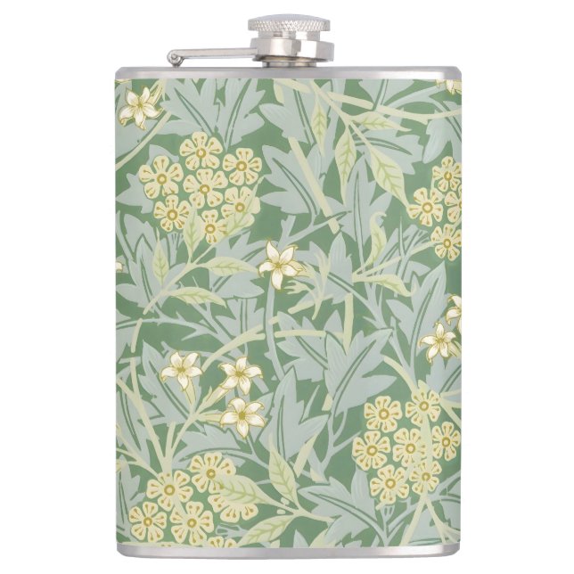 Morris Vine & Jasmine Garden Flower Classic Hip Flask (Front)