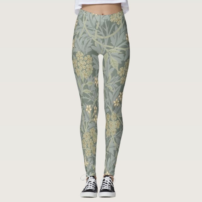 Morris Vine & Jasmine Garden Flower Classic Leggings (Front)
