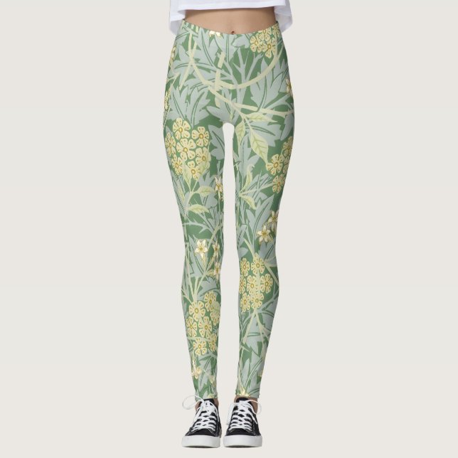 Morris Vine & Jasmine Garden Flower Classic Leggings (Front)