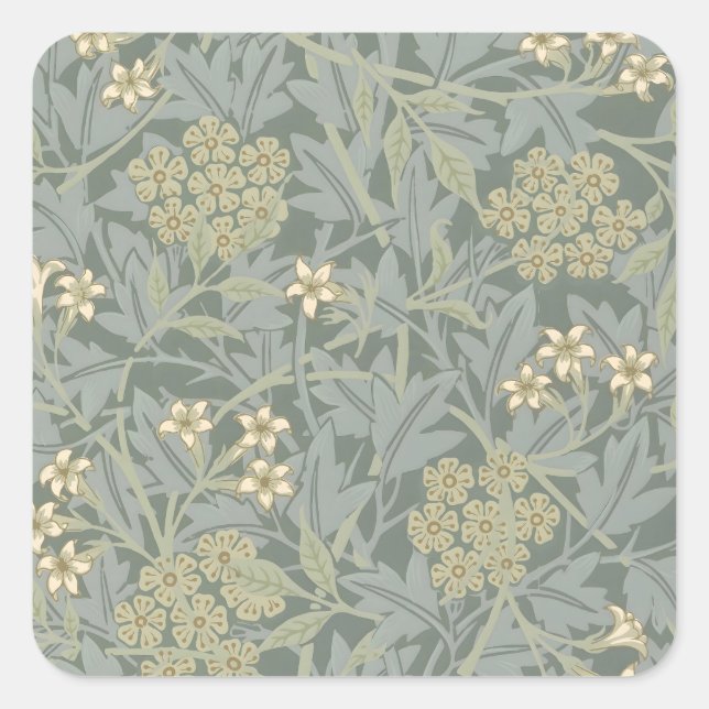 Morris Vine & Jasmine Garden Flower Classic Square Sticker (Front)