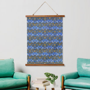 Morris Vintage 1882 Blue Background Flower Pattern Hanging Tapestry