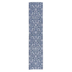 Morris Vintage 1882 Blue Background Flower Pattern Short Table Runner