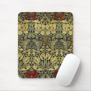 Morris Vintage 1890 Tulip & Rose Pattern Golden Mouse Pad