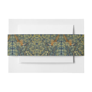 Morris Vintage Pheasant squirrel & Flower Pattern Invitation Belly Band