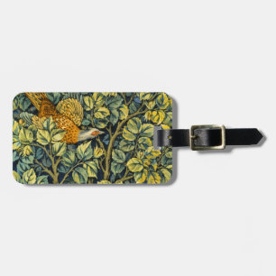 Morris Vintage Pheasant squirrel & Flower Pattern Luggage Tag