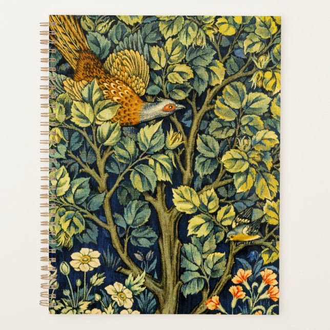 Morris Vintage Pheasant squirrel & Flower Pattern Planner (Front)
