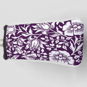 Morris Vintage Purple & White Floral Pattern Golf Head Cover