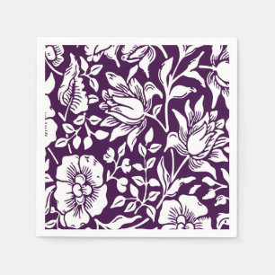 Morris Vintage Purple & White Floral Pattern Napkin