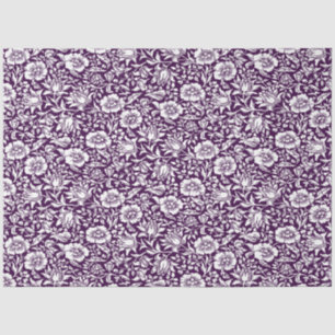 Morris Vintage Purple & White Floral Pattern Tissue Paper