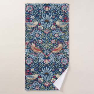 Morris - Vintage Strawberry Thief Floral Pattern Bath Towel Set
