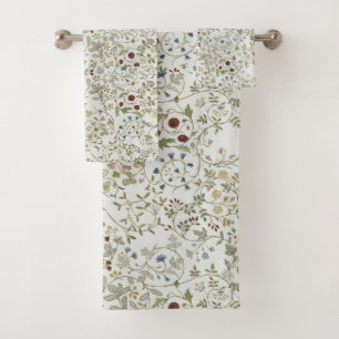 Morris vintage windrush embroidery Floral Pattern Bath Towel Set