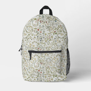 Morris vintage windrush embroidery Floral Pattern Printed Backpack