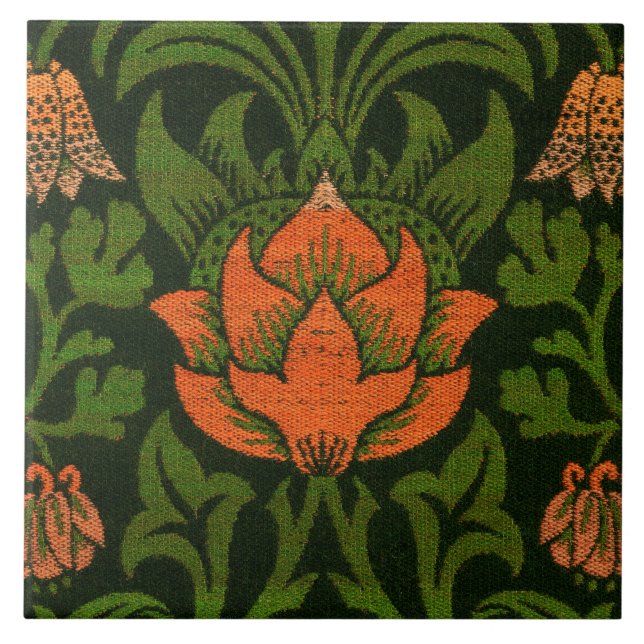 Morris - Violet and Columbine  Ceramic Tile (Front)